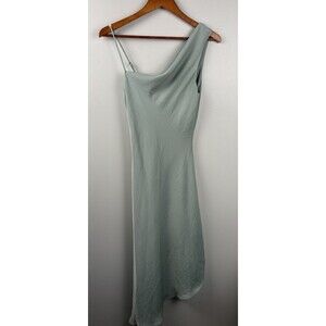 Lulus Women's One Shoulder Formal Maxi Dress Mint Green Medium